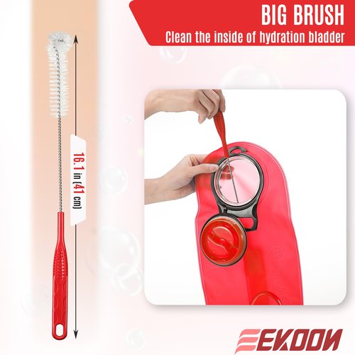 Feekoon Reservoir Hydration Bladder Cleaning Kit, Water Bladders Cleaner Set Includes Brushes, Drying Collapsible Frame and Carrying Bag, Water Reservoir Cleaning Tools for Hydration Backpack(2 Set)