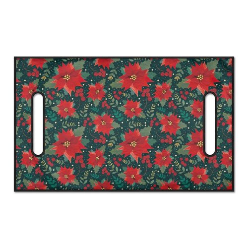 CLOHOMIN Poinsettia Golf Cart Seat Covers Christmas Travel Sports Seat Cushion Breathable Golf Cart Seat Blanket