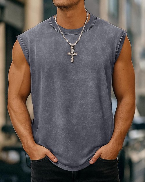 CHICGAL Men's Tank Tops - Summer Sleeveless Cotton Muscle Tee Shirts | Loose Fit, Comfortable Style