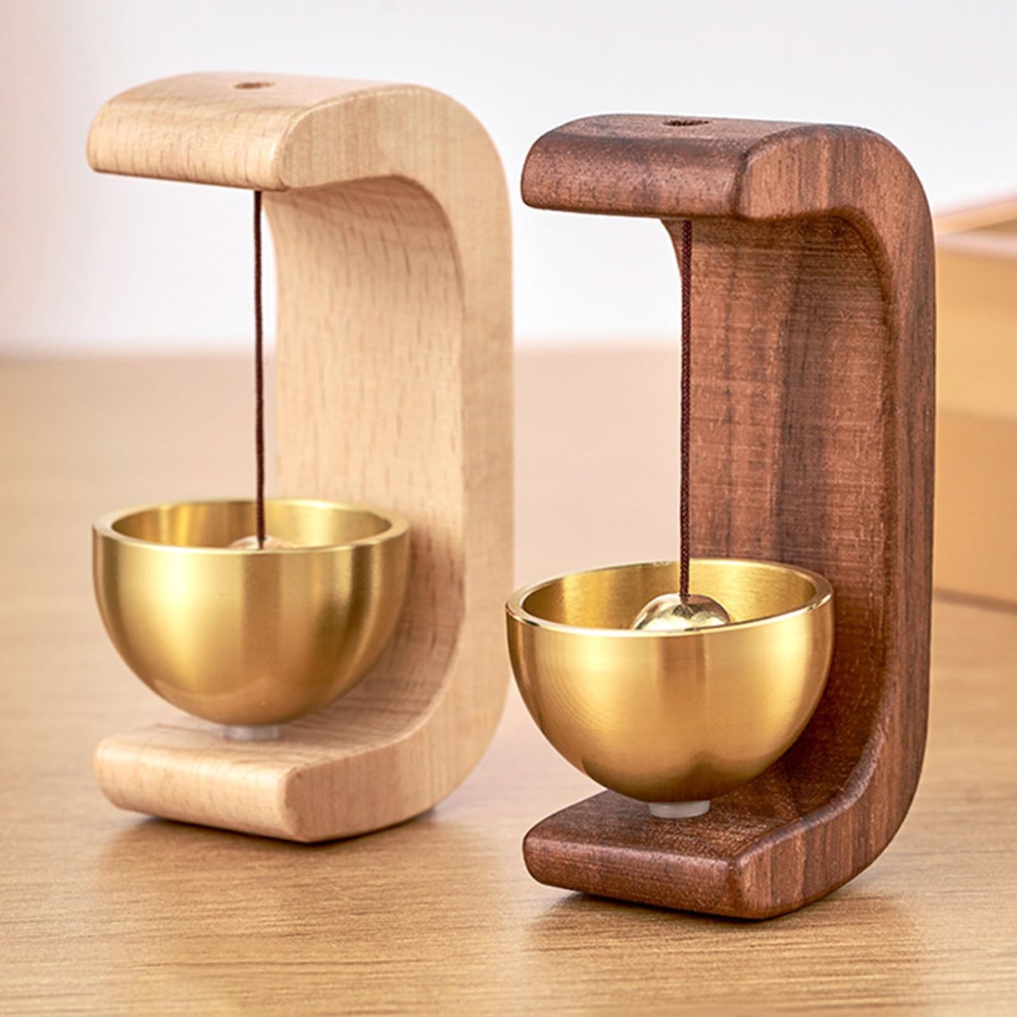 Magnetic Door Chime Bell, Wooden Shopkeepers Bell for Door Opening - Ding Ding Sound