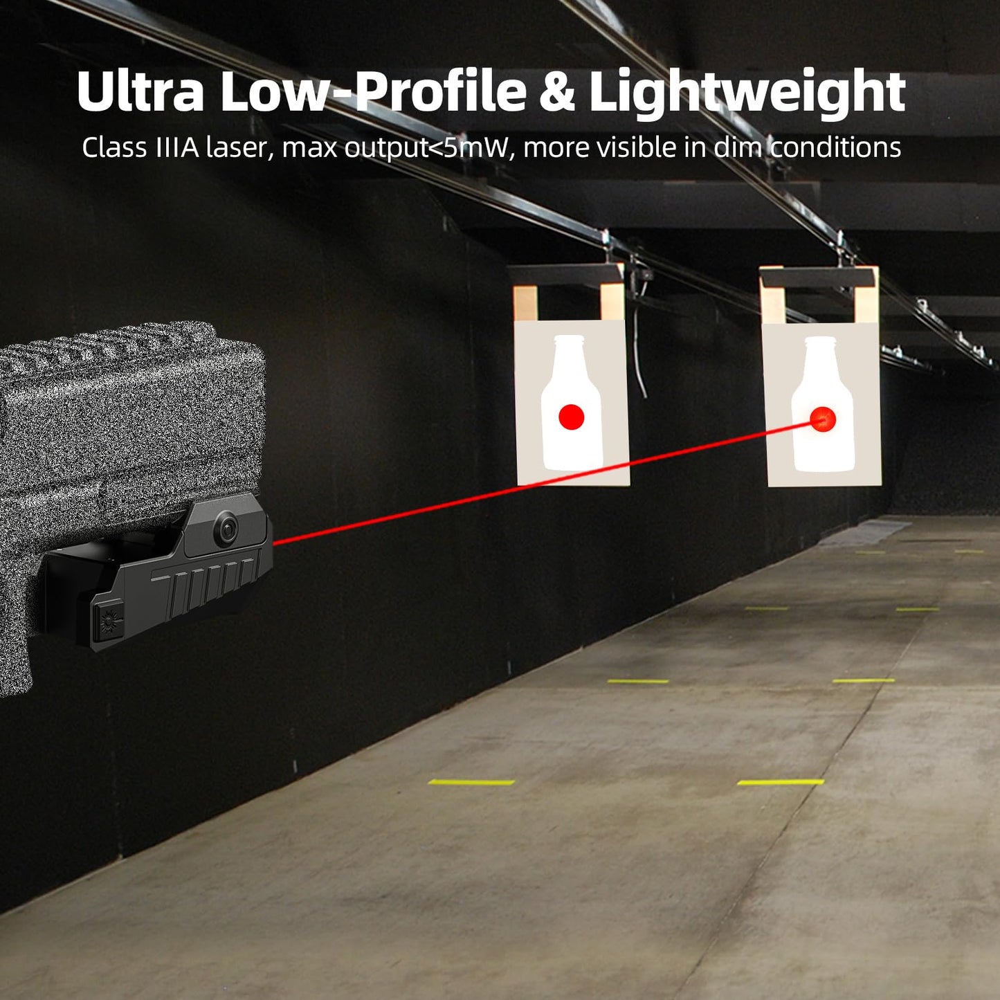 EZshoot Compact Pistol Laser Sight, Red Laser Gun Sight with Adjustable Slide Rail, Rechargeable Low Profile Laser for Pistol Compatible with 21MM Picatinny Rail