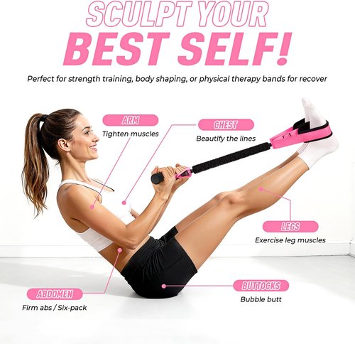 Durable Resistance Band by 2026 - Upgraded Pedal with Soft Foam Handle for Core & Leg Workouts