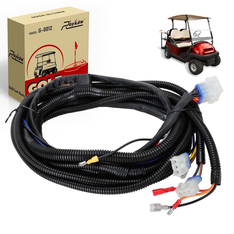 Roykaw Golf Cart 12V Bucket Harness Compatible with Club Car Precedent 2008.5-up Electric Models, Easy Plug & Play and Waterproof