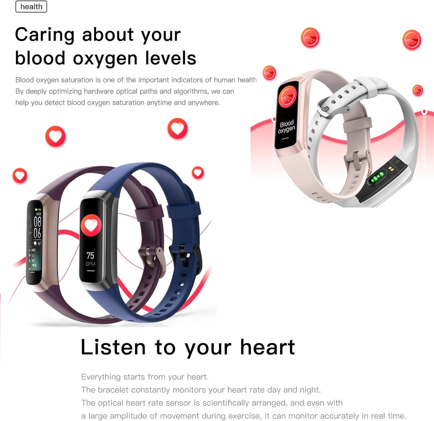 Skiennix Fitness Tracker Watch - AMOLED Display, Heart Rate & Blood Pressure Monitor | 25 Sports Modes, Slim Design