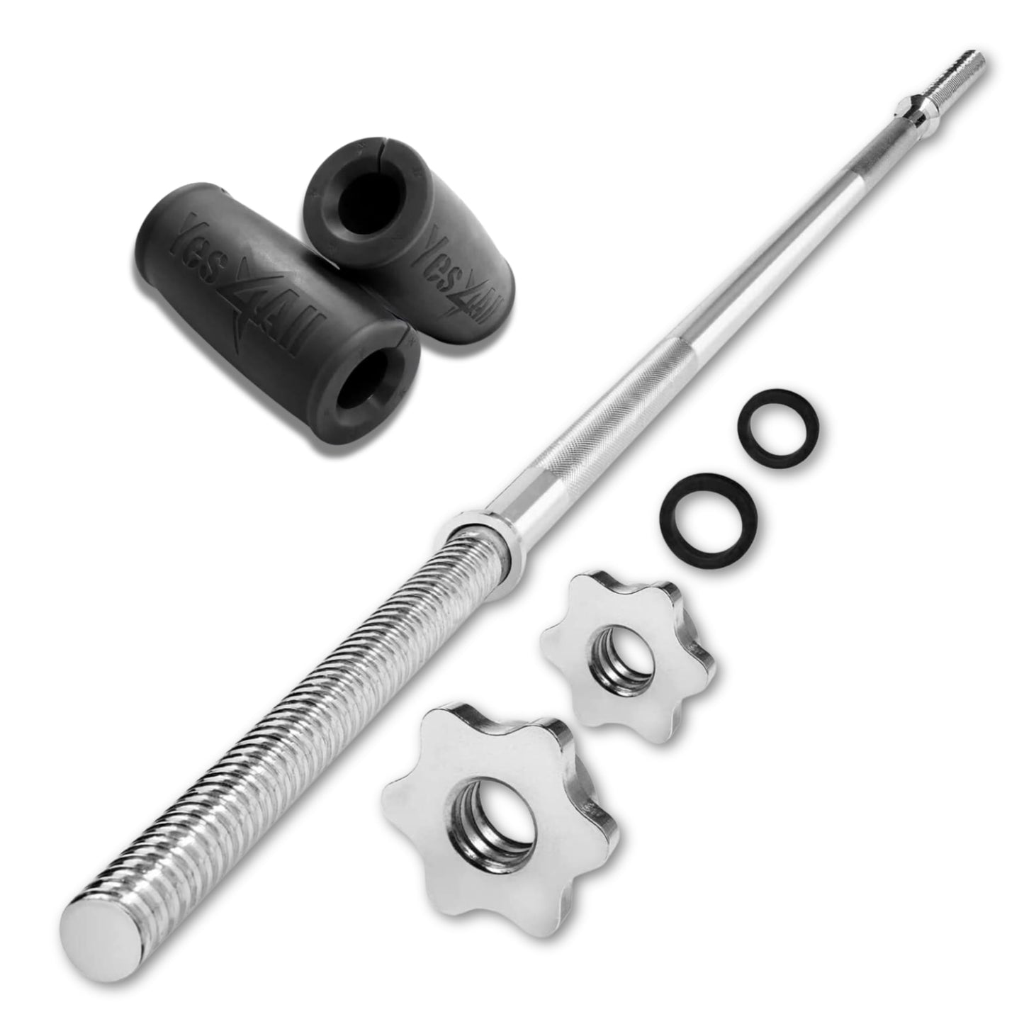 Yes4All Standard Straight Barbell 60 inch & Xtreme Grip For Workout