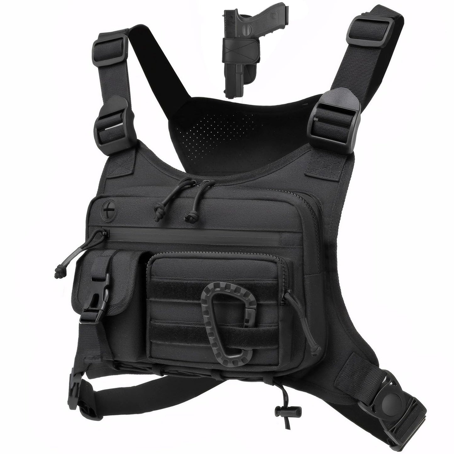 Muserise Tactical Chest Pack for Men Women, Outdoor Running Vest, EDC Chest Rig Bag for Cycling, Sports and Workouts