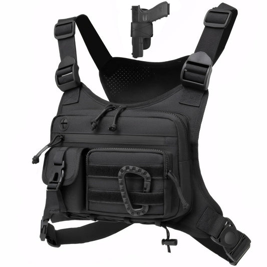 Muserise Tactical Chest Pack for Men Women, Outdoor Running Vest, EDC Chest Rig Bag for Cycling, Sports and Workouts