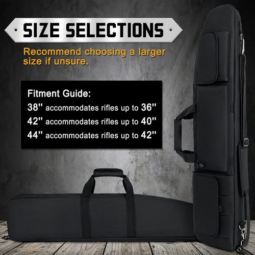 DULCE DOM Double Rifle Case - Tactical Soft Gun Bag with Movable Divider | 36-48 Inch, Ideal for Range & Hunting