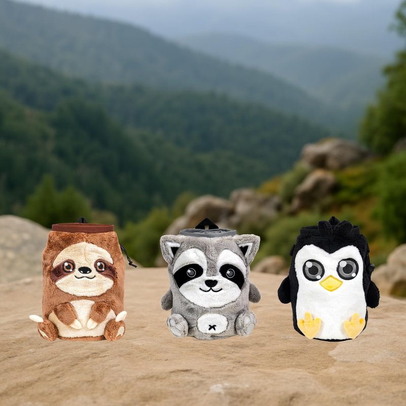 Chalk Bag for Rock Climbing - Cute Sloth Chalk Bag for Bouldering, Gym, Indoor & Outdoor Climbing with Adjustable Belt, Brush Holder & Carabiner
