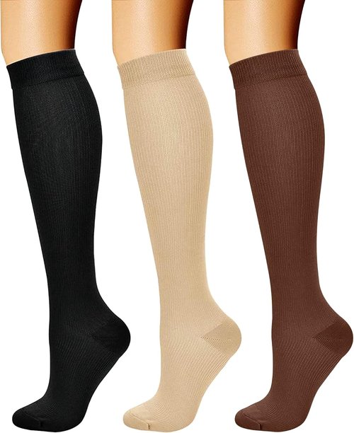 CHARMKING Compression Socks - 15-20 mmHg Support for Men & Women | 3 Pairs for Athletic Running & Cycling