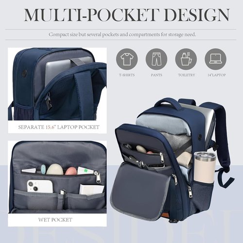 Lossga Travel Backpack - Lightweight Water-Resistant Personal Item Bag | 18x14x8 Inches, Approved for Flights