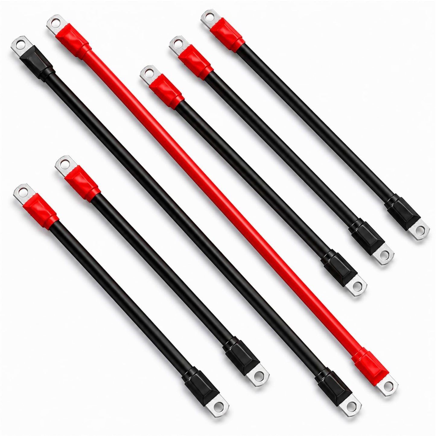 superbobi 7PCS Golf Cart Battery Cables Set Fit for Club Car DS 1994-up 2 Awg 36/48 Volt, 4 Gauge Golf Cart Battery Cables Wiring Kit
