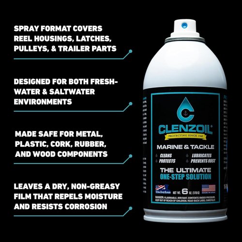 CLENZOIL Marine & Tackle Fishing Gear Oil Lubricant - Perfect for Reels, Motors & Downriggers - Easy Application