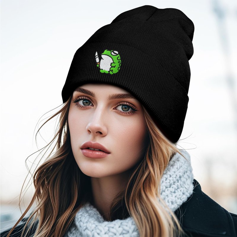 UYDOXCU Funny Cool Beanies Cute Gothic Knit Hat for Men and Women (Frog)