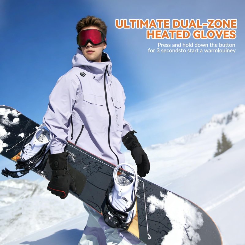 FEETMOR Heated Gloves,Unisex Rechargeable Battery Powered Electric Heating Gloves for Winter Outdoor,Skiing,Camping,Hiking