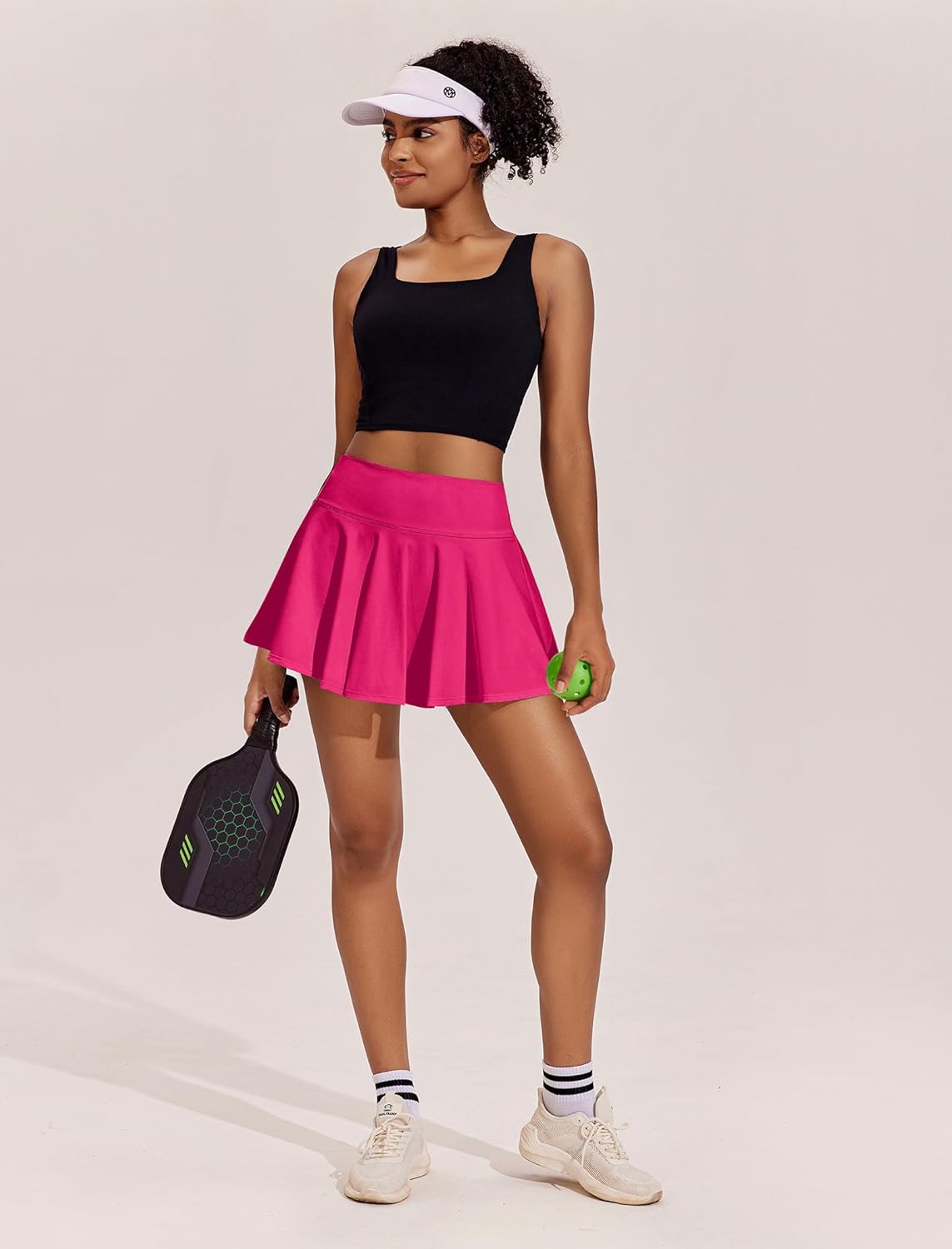 PINSPARK Women's Tennis Skirt - Pleated Athletic Skort with Pockets | High Waisted Golf Skirt for Workout