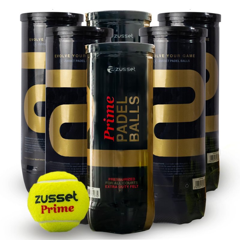 ZUSSET Padel Balls Prime 2025 (6 Pack) | High-Pressure High-Speed Response for Explosive Shots | Reinforced Felt for Extended Durability & Accuracy | Tournament-Ready Padel Ball for Pro Competitions