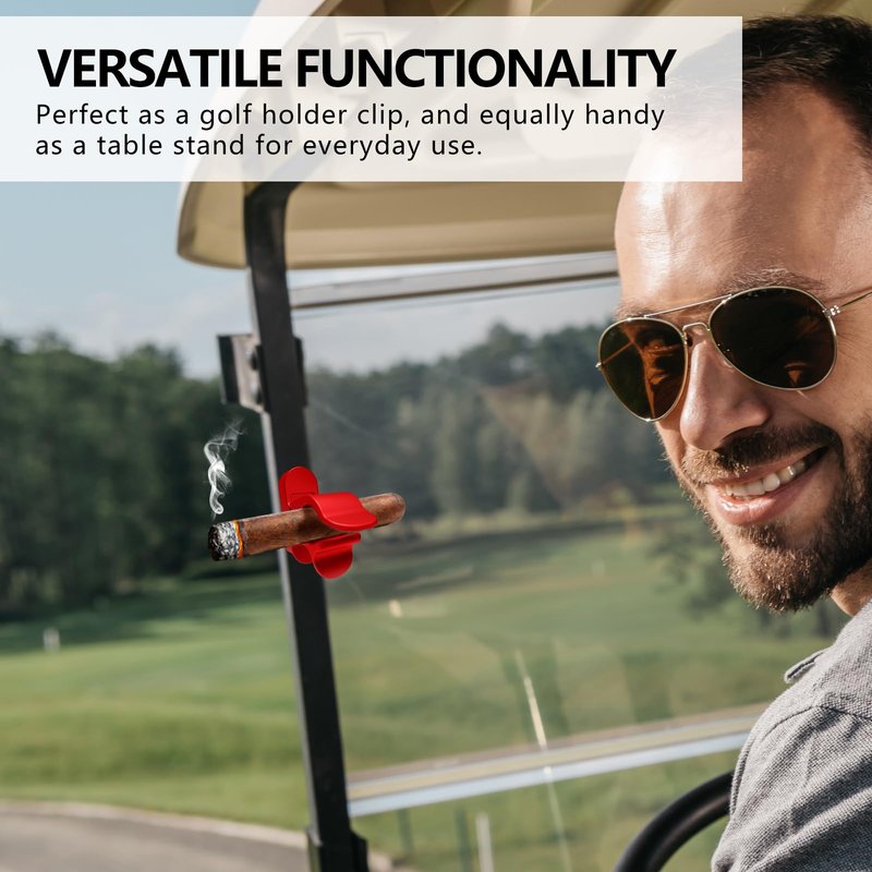 2-Pack Magnetic Golf Holder Clip for Golf Cart with Hook Design, Aluminum Alloy Golf Cart Hold with Secure Grip & Hook & Loop Strap, Golf Cart Accessories, Ideal Golf Gifts for Men - Red