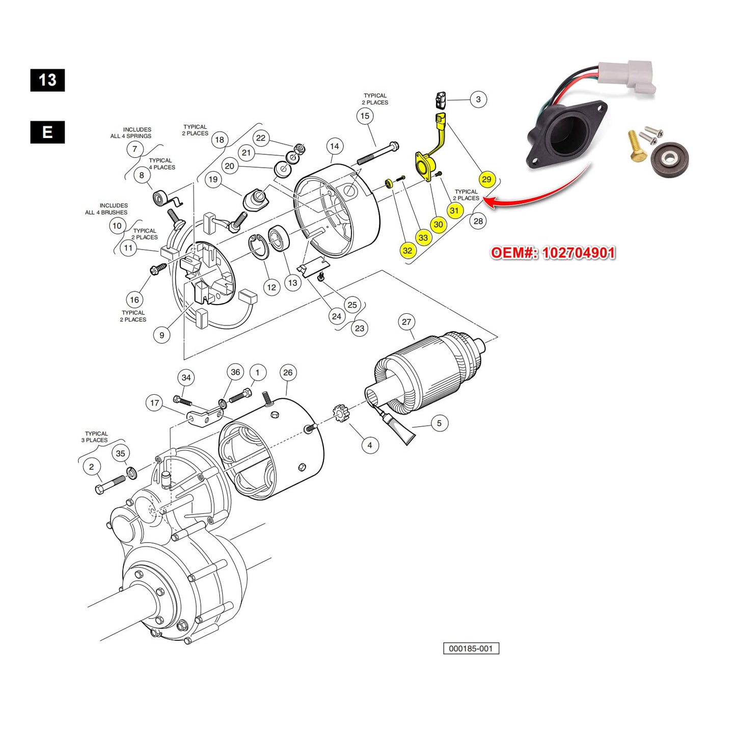 Speed Sensor, Replaces Club Car: 1027049-01, Fits Club Car: IQ and I2 Excel, Electric, 2004 and Newer, Ds and Precedent