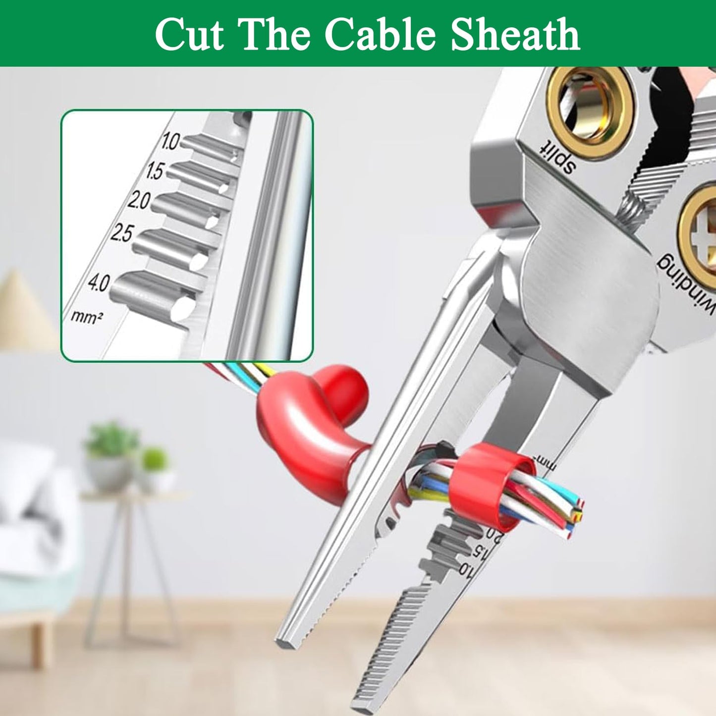 8-in-1 Wire Stripper & Voltage Tester - Cutting & Pulling Pliers for Electricians - Essential Repair Tool (1PC)