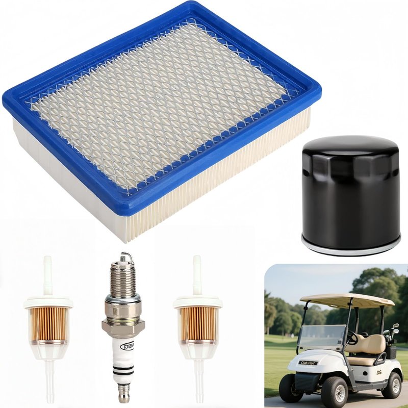 GENOUR Club Car DS Tune Up Kit (1992-Up) - Includes Air Filter 1015426, Oil Filter & 2 Fuel Filters | Compatible with FE290 4-Cycle Engines | Golf Cart Maintenance Kit | OEM Replacement Parts