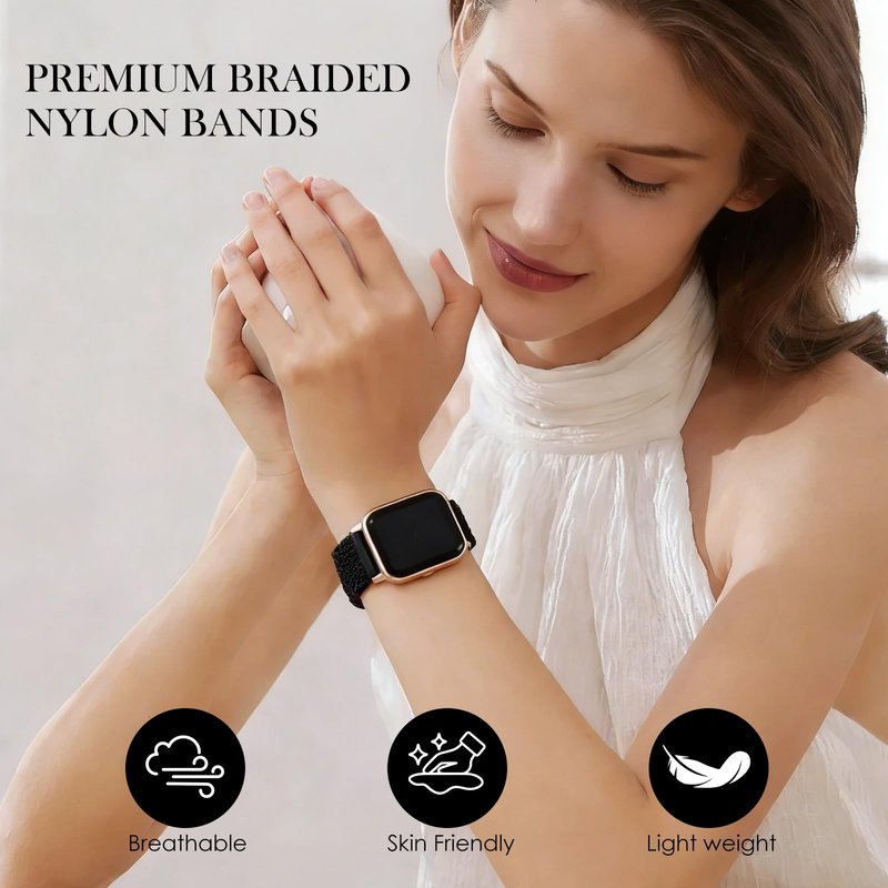 6-Pack Canvas Compatible with QONBINK K62 L70 TG38/Jacoosa K62 L70/ganopterygon L70 G128/BHNYBWUL Watch Band, Nylon Soft Breathable Quick Release Adjustable Wristband Replacement Strap Strap with Secure Closure