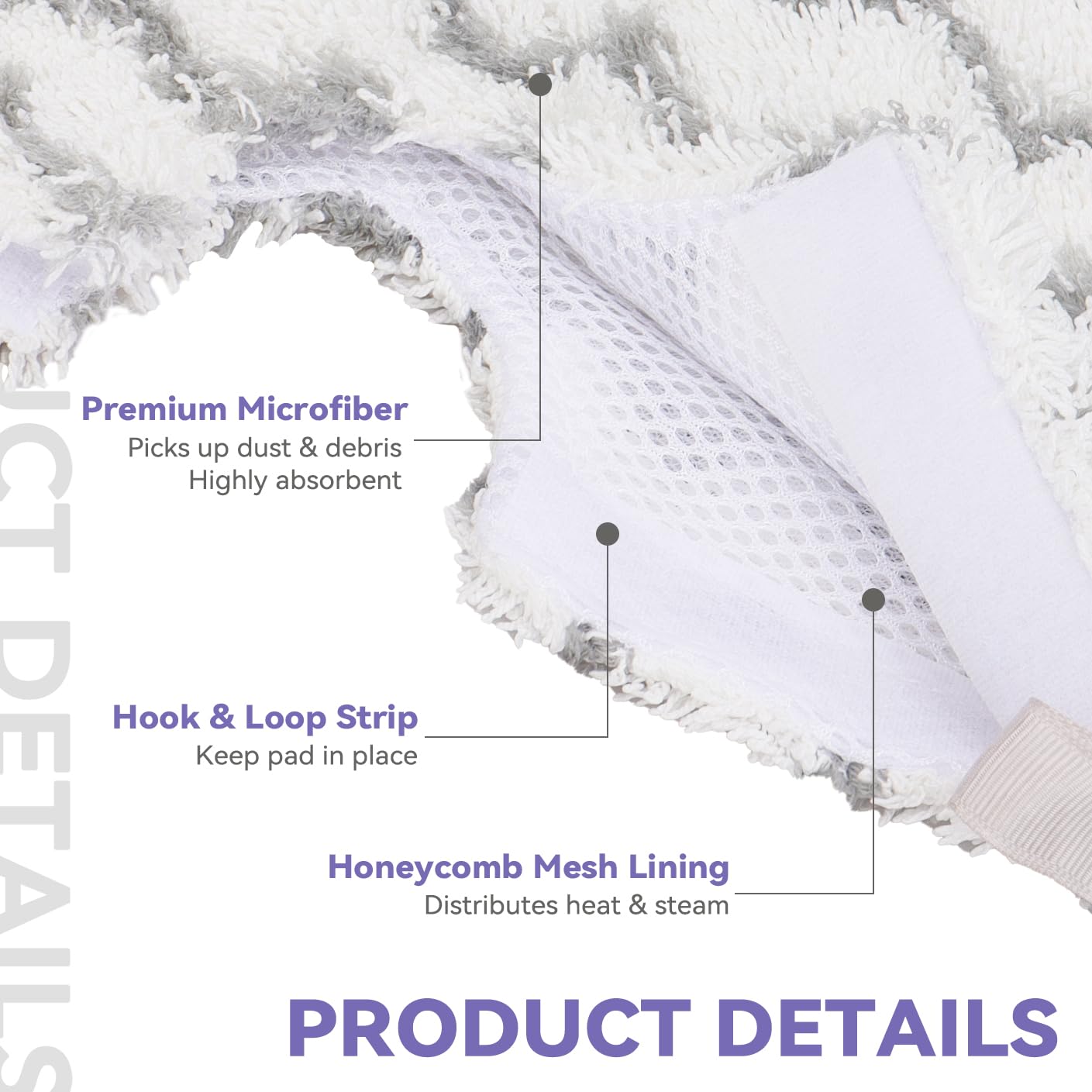 S3501 For Shark Steam Pocket Mop Pads: Washable Steam Mop Replacement Pads For Shark Steamer S3601D S3601 S3801CO S3901 S3550 SE450 (6Pack)