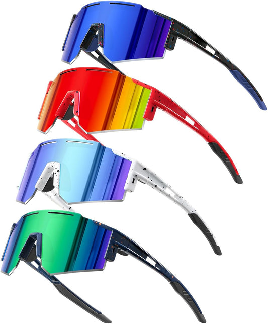 Skiennix Kids Polarized Sunglasses - UV400 Protection for Youth Baseball & Softball | 4-Pack Set
