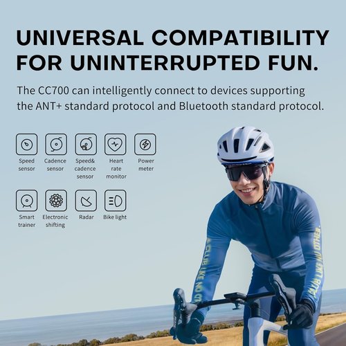 GEOID CC700 Wireless Bike Computer - 2.8" Color Screen, Route Navigation, WiFi Sync, Fast GPS