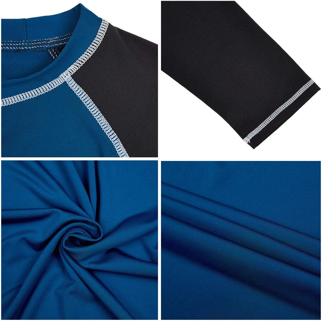 Men's Long Sleeve Swim Shirts Rashguard UPF 50+ UV Sun Protection Shirt Athletic Workout Running Hiking T-Shirt Swimwear