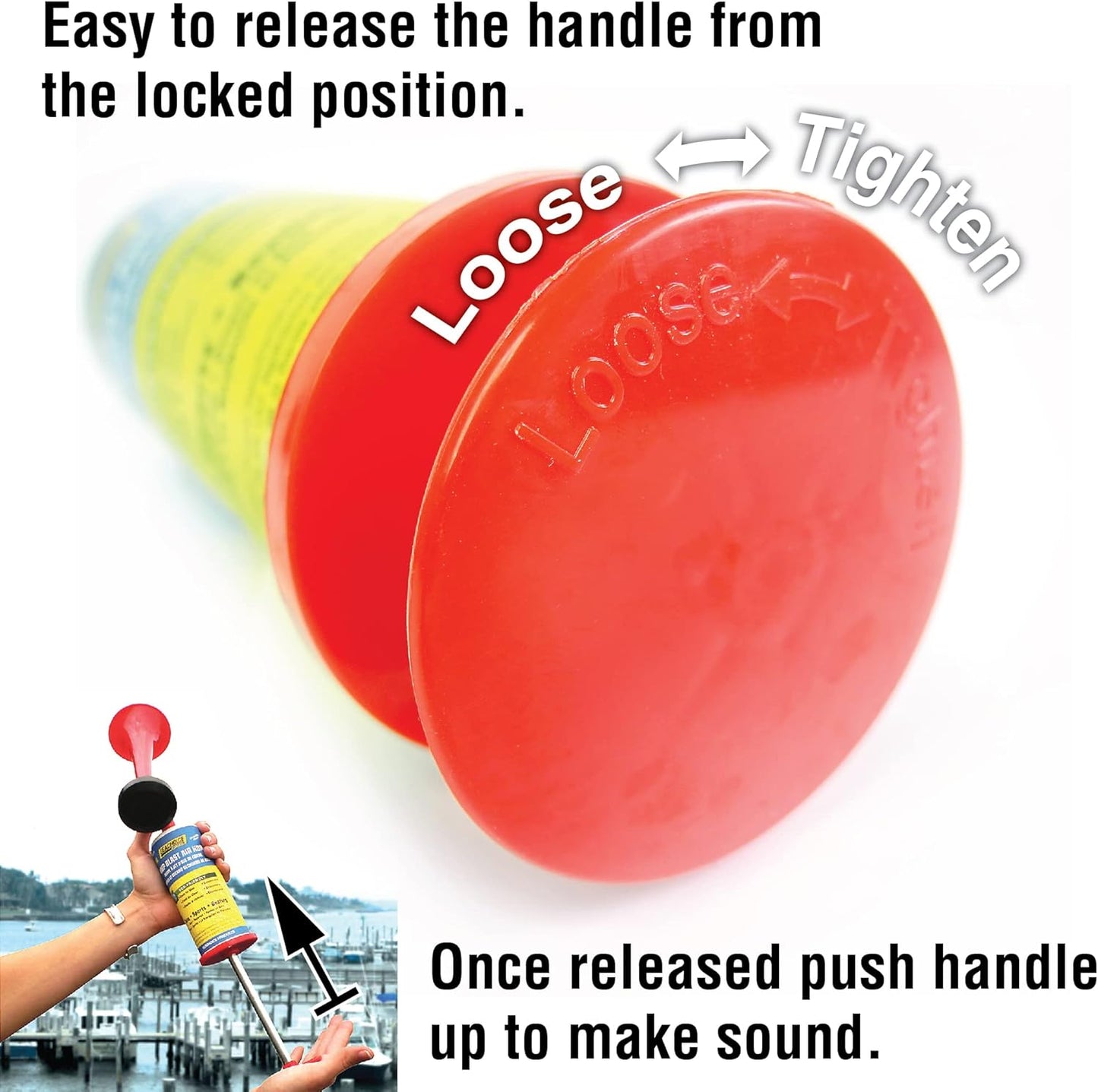 Seachoice Reusable Eco-Friendly Air Horn - 110 dB Sound for Boating, Auto & Sports