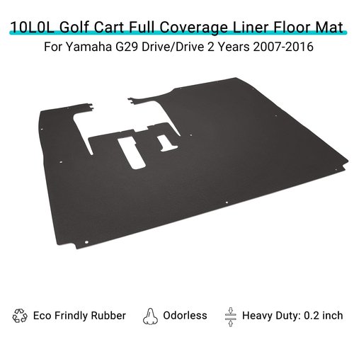 10L0L Golf Cart Floor Liner Mat Full Coverage for Yamaha G29 Drive - Heavy Duty Rubber Replacement Mat for Yamaha G29 - One Pieces Design 0.2 Inches JW1-K8233-30-00
