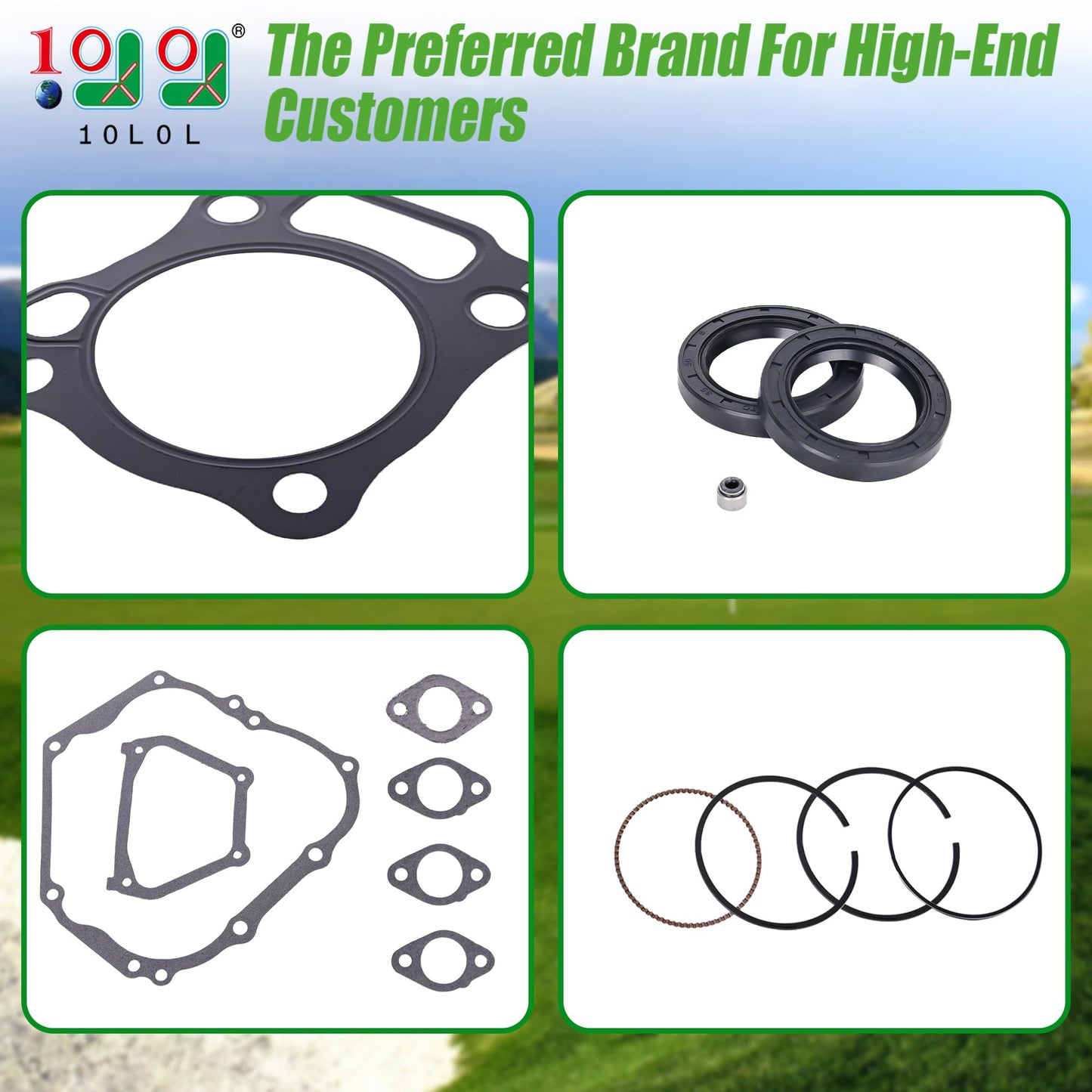 10L0L Engine Gaskets Seals Rings Rebuild Kit for Yamaha Golf Cart G16 G20 1996-2002 G11 1997-2001, Replaces OEM JN6-15451-02-00 JN6-11181-00-00