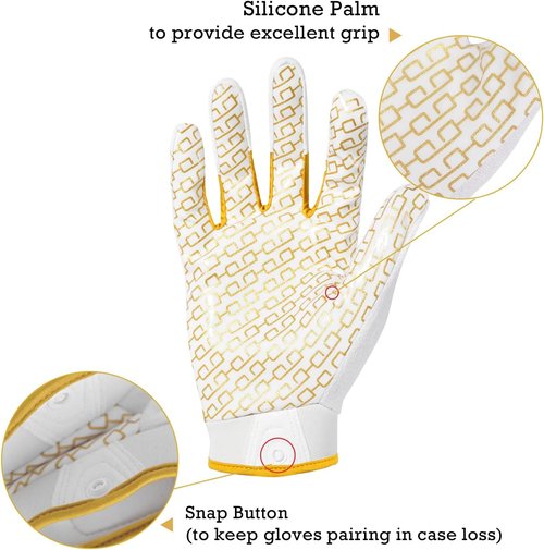 HANDLANDY Youth Football Gloves - Sticky Receiver Gloves with Super Grip | Perfect Gift for Kids