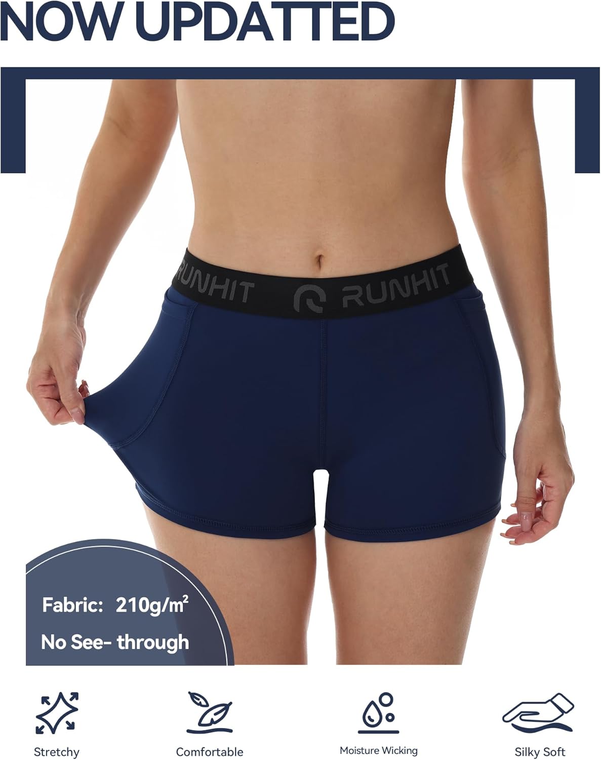Runhit 3" Volleyball Shorts - Women's Compression Spandex Workout Shorts | 3-Pack Athletic Gear
