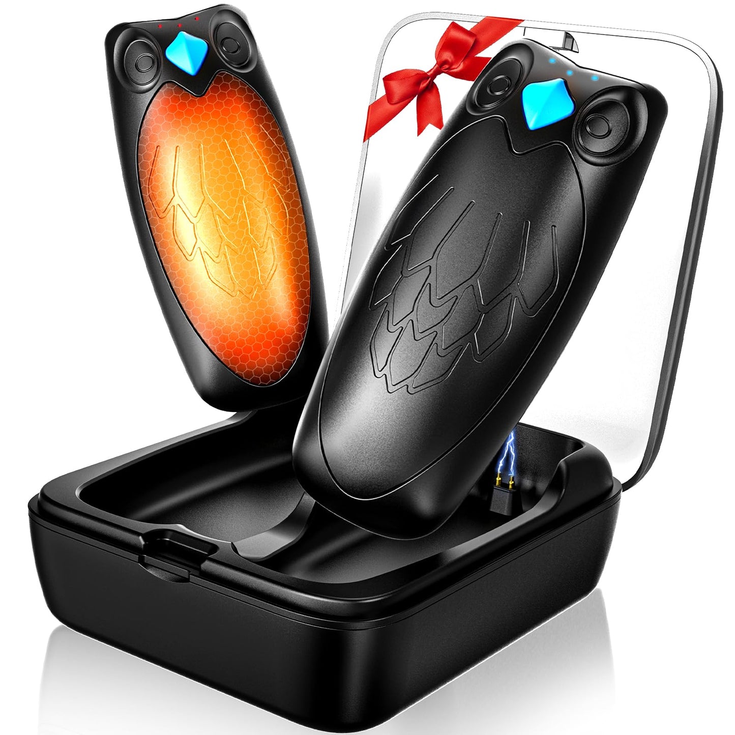 Magnetic Hand Warmers Rechargeable 2 Packs, 14000mAh Electric Hand Warmer with Charging Case, Up to 60H Heating, 3 Heat Settings, Ultra Slim Portable Pocket Heater for Outdoor, Valentine's Day Gifts