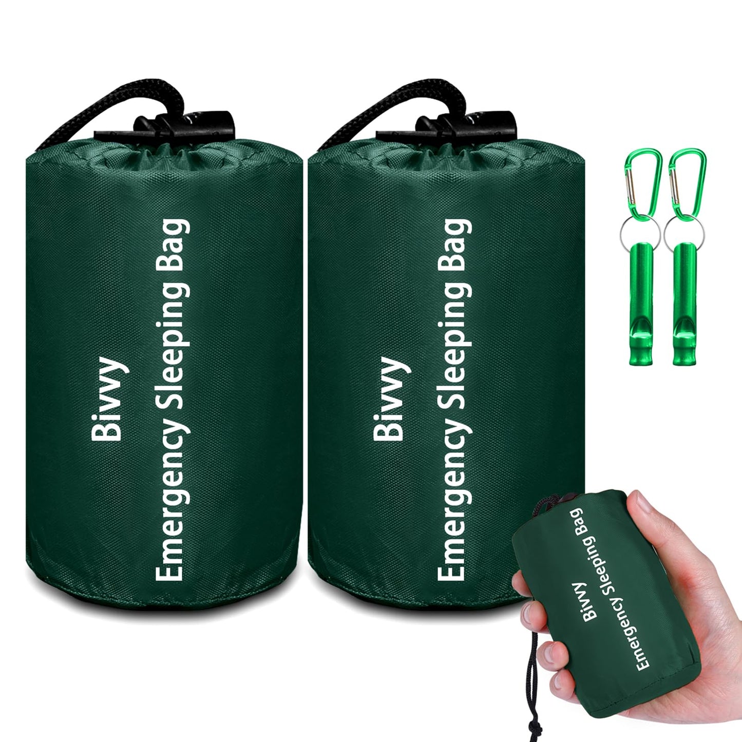 Emergency Sleeping Bag Survival Bag, Cymuber Portable Waterproof Thermal Bivy Sacks Tac Bivvy Bags,Camping Mylar Sleeping Bag Survival Gear Emergency Blankets Survival Shelter
