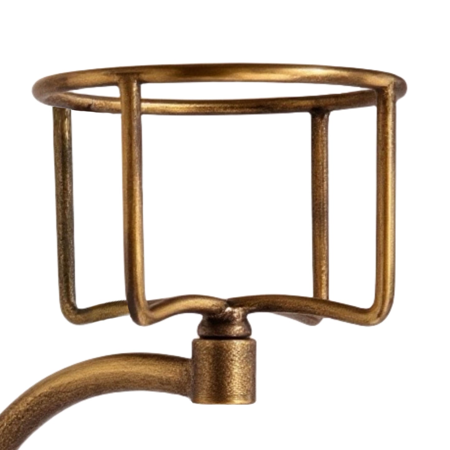 Remenna C-Shaped Towel Ring with Top Storage Basket – Unique Space-Saving Wall Mount Holder for Towels, Candles, Plants & Toiletries, Decorative Metal Accent for Bathroom or Kitchen