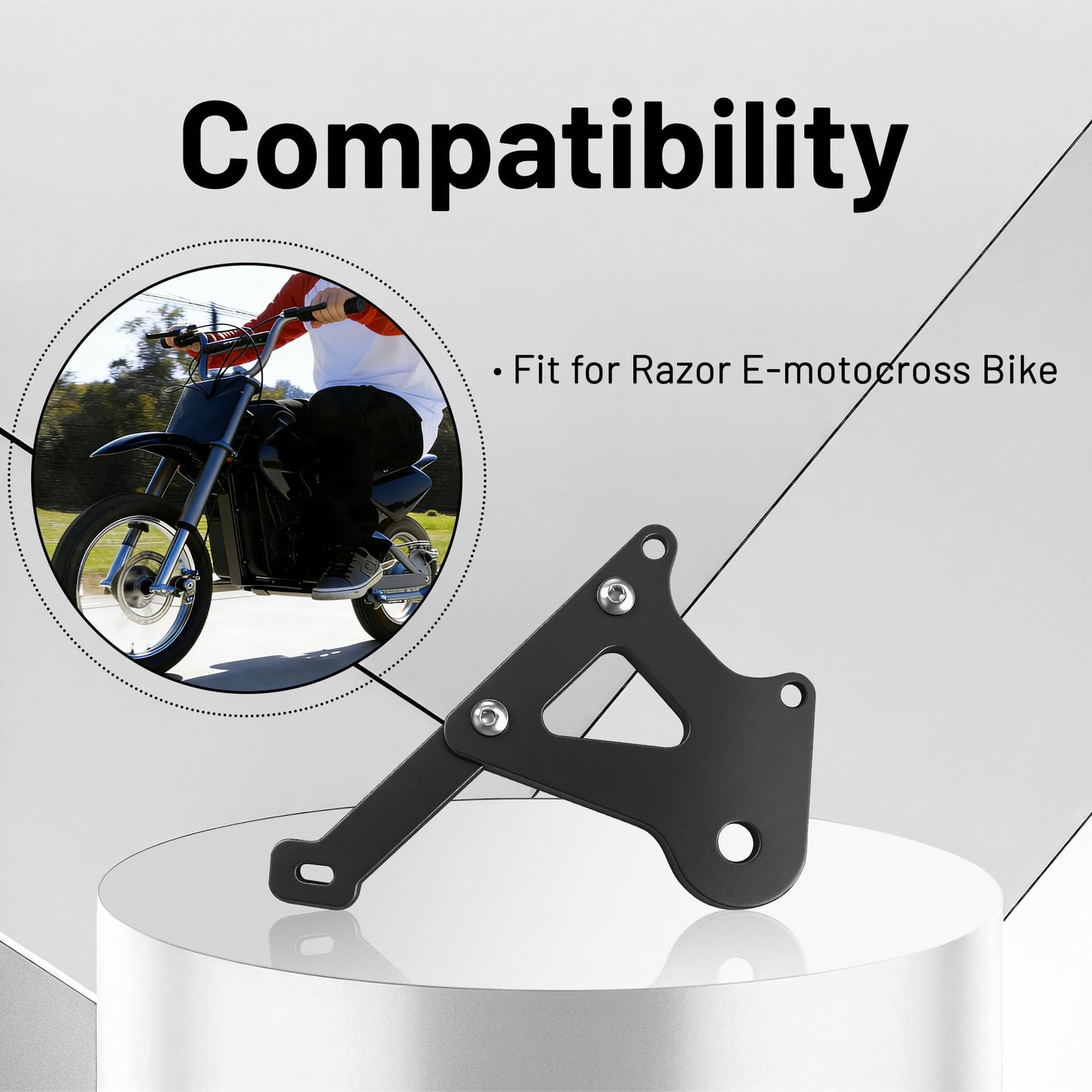 140mm Disc Brake Adapter, Compatible with Razor Dirt Bike MX350,, Aluminum Rear Brake Caliper Mount Bracket Kit for Enhanced Off-Road & Mountain Riding Safety（Black）