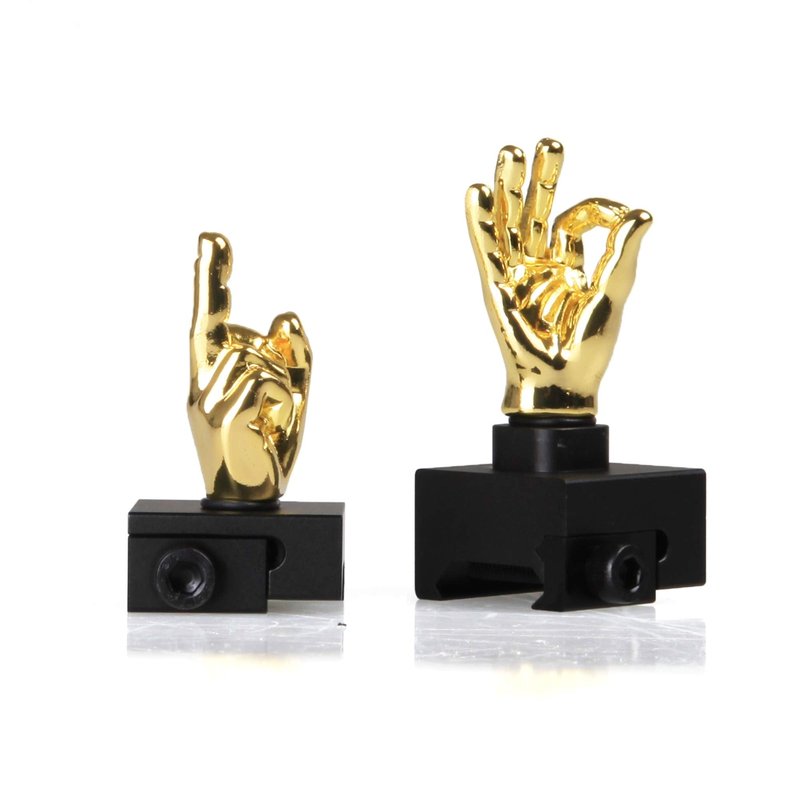 Stinger Novelty Finger Sight Set, Front and Rear Iron Sight Set, Fit Picatinny Rail and Weaver (Gold Color, Straight 90 Degree)