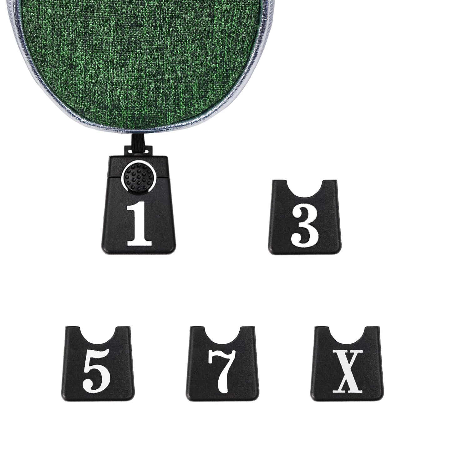 Andux 4pcs/Set Nylon Golf Wood Club Head Covers 460cc Driver Covers with Long Neck Green