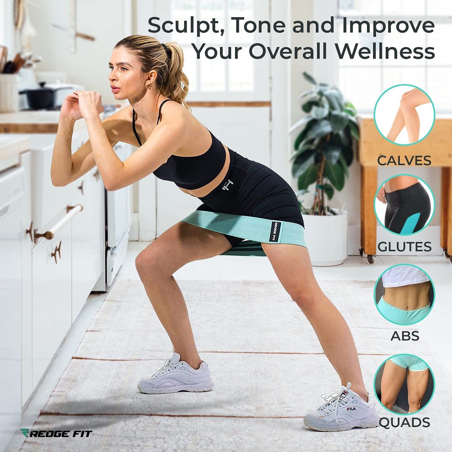 Redge Fit™ Fabric Resistance Bands Set I Butt and Glute Shaper I Booty Bands for Women (NEW and Improved Edition)