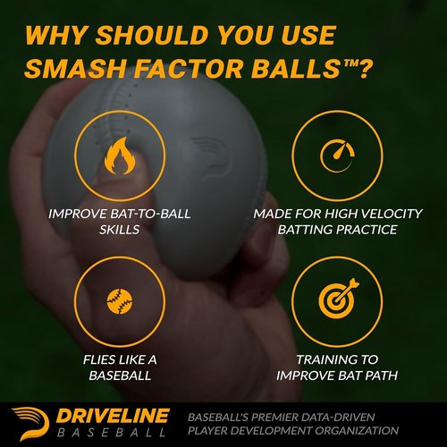 Driveline Baseball | Smash Factor Foam Balls - High Density Hitting Practice (4 oz, 12 Pack)