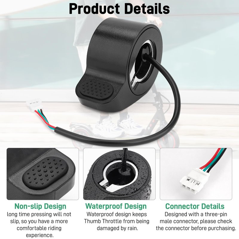 Jerbor Thumb Throttle for Iscooter I9/I9M/I9 Pro/MAX/I9 Max/I8, Scooter Accelerator Replacement Throttle Speed Control Handlebar Assy, Electric Scooter Replace Parts Accessories for Iscooter