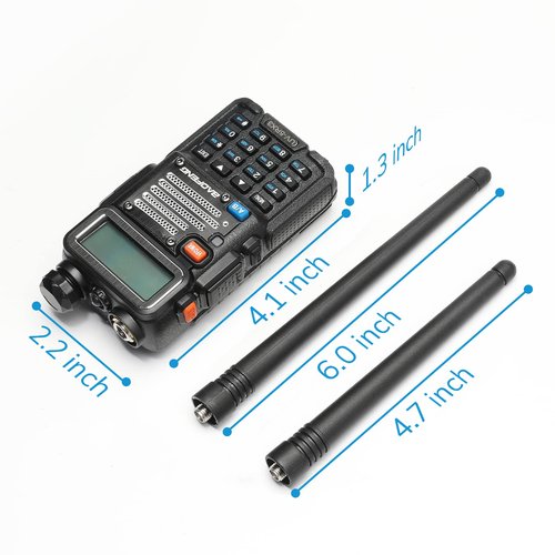 Baofeng x Radioddity UV-5RX3 Tri-Band Radio VHF, 1.25M, UHF Amateur Handheld Ham Two Way Radio Walkie Talkie with Earpiece and Programming Cable