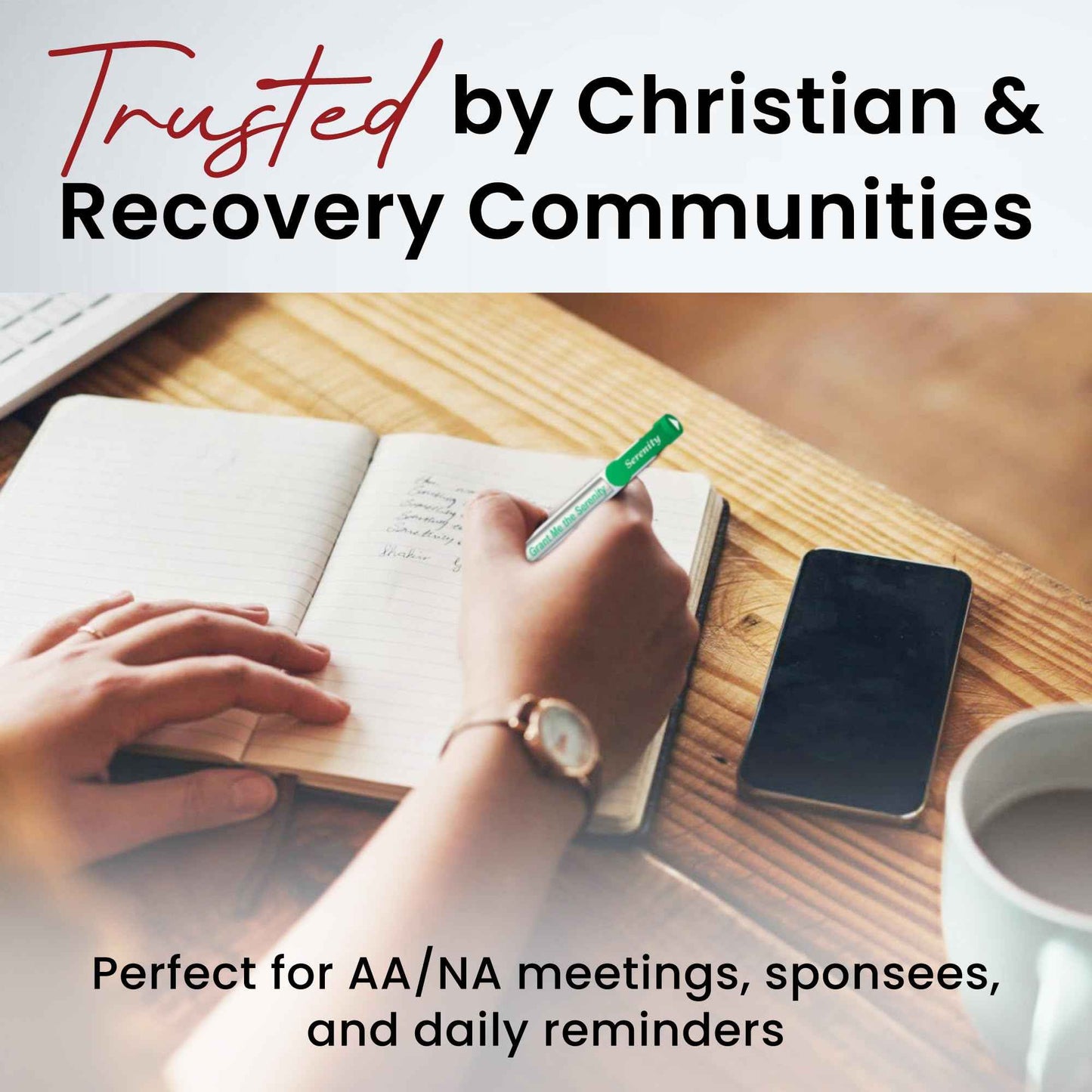 Greeting Pen – Serenity Prayer Rotating Message Pen – Inspirational Christian pen with 4 Uplifting Bible Verse Messages – Faith-Based Encouragement for Recovery – Variety -36 Pack 9027