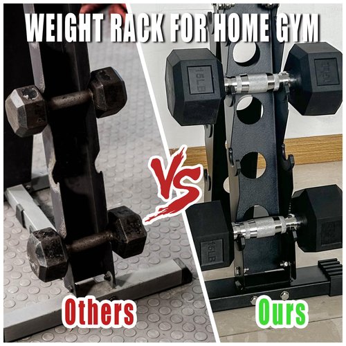 4 Tier Dumbbell Rack A-Frame - Storage Weight Rack for Home Gym, Heavy Duty Dumbbell Stand for Strength Training Workout