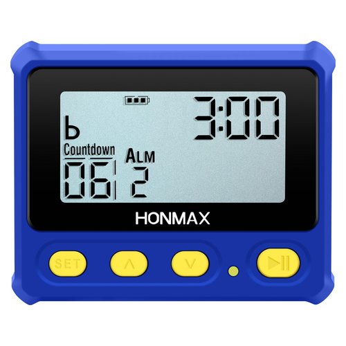 HONMAX 8200 Interval Timer and Stopwatch, Backlight, USB-C Charged, Clock