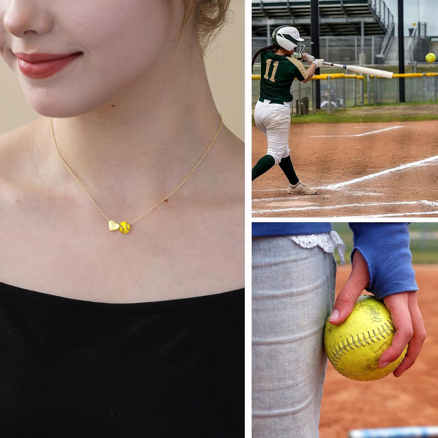 Regine Switzerland Sports Necklace - Softball, Soccer, Volleyball & Basketball Jewelry for Girls | 16-19 Inches