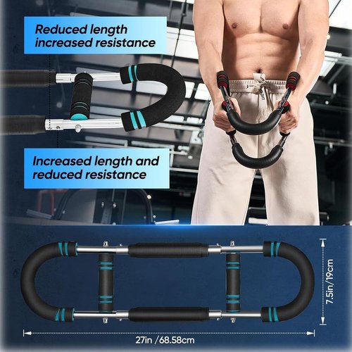 Arm Trainer, Adjustable 20-110lbs Chest Workout Eauipment, Portable Arm and Chest MuscleTrainer, Gorilla Bar for Chest Workout, Upper Body Workout Equipment for Men and Women